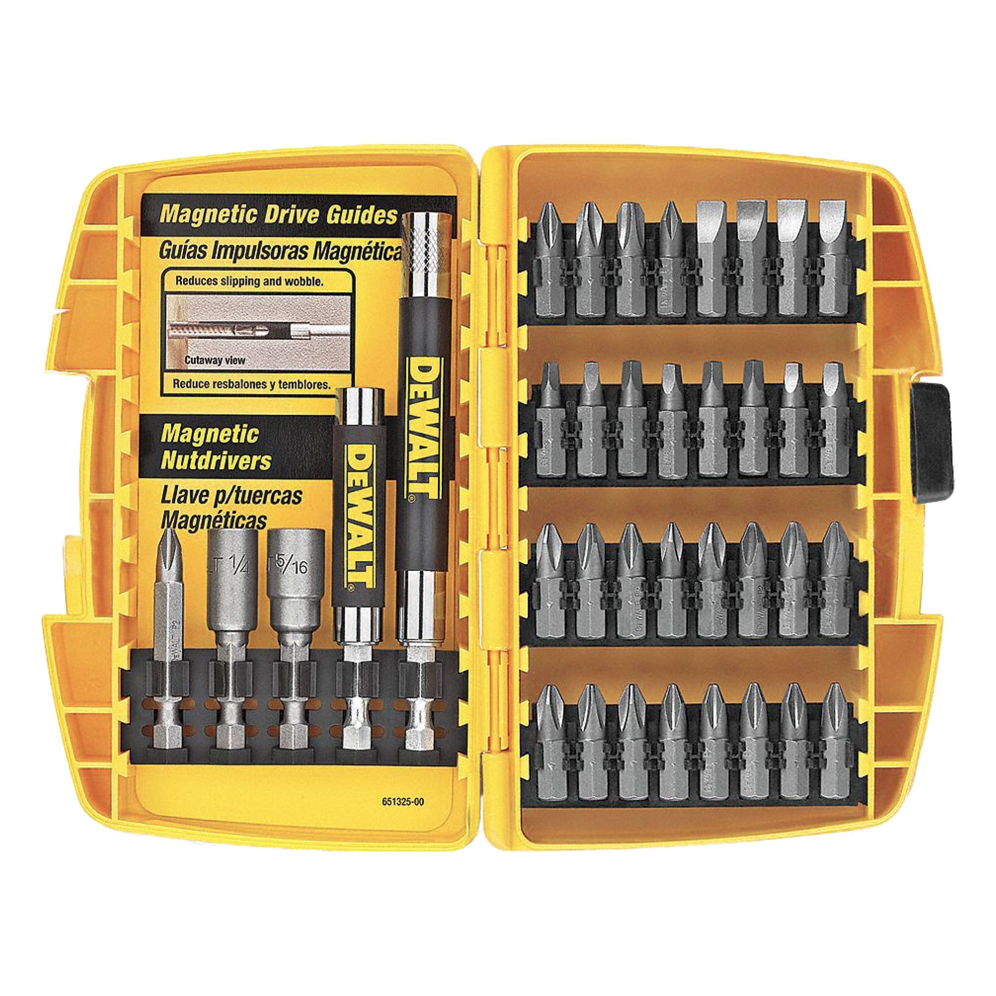 Driver Bit Set: Bit Holders/Nutsetters/Screwdriver Bits, Not Impact Rated, 37 No. of Pieces