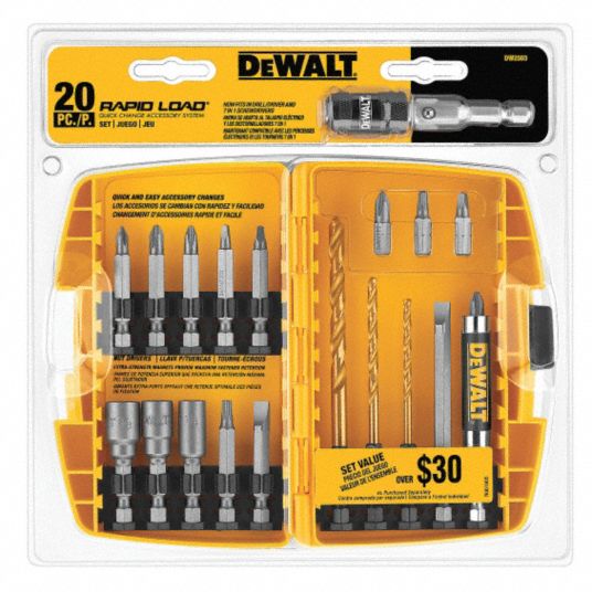 DEWALT Rapid Load Holder and Bit Set Rapid Load Holder and Bit Set 20 No. of Pieces Steel