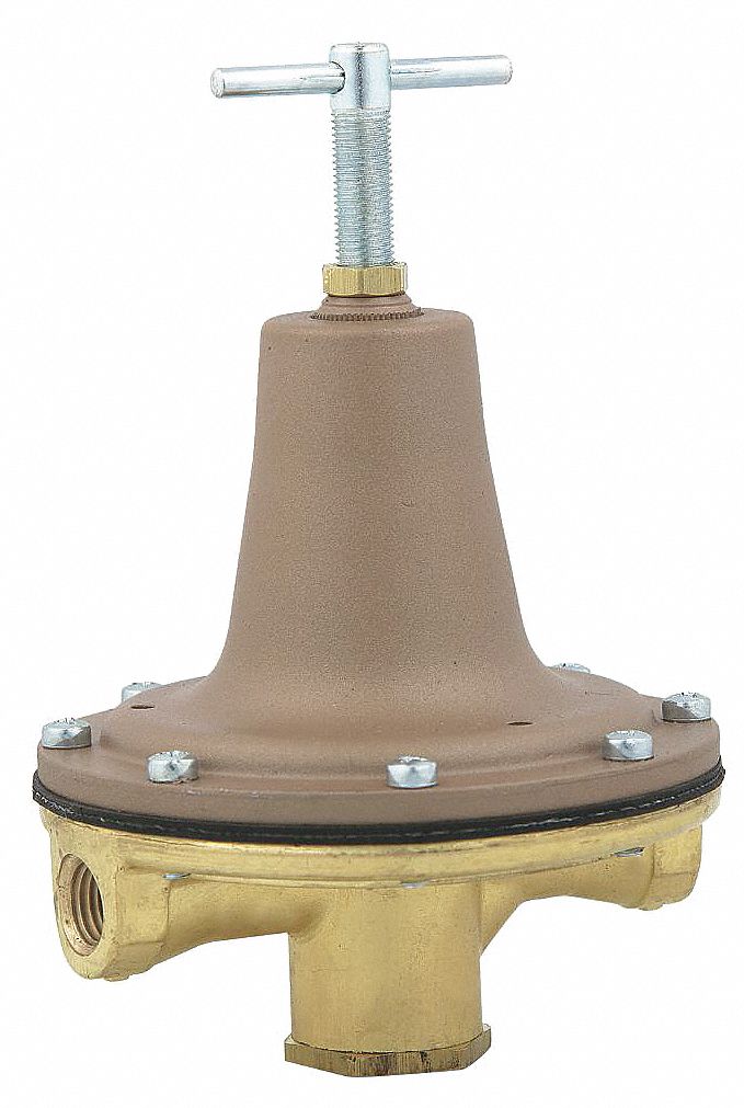 WATTS Pressure Regulator 215, Brass, 3/8 in Inlet Size, 3/8 in Outlet