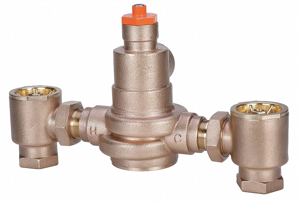 Thermostatic Mixing Valve: For Hot Water/Water Media, Thermostatic, Bronze, NPT x NPT, NPT