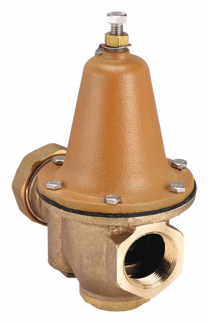 Water Pressure Reducing Valve: NPT x NPT, 1/2 in Pipe Size, Copper Silicon Alloy, NPT x NPT