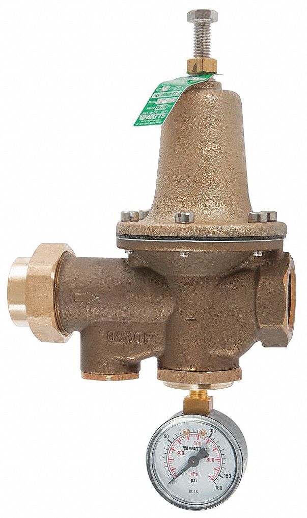Water Pressure Reducing Valve: NPT x NPT, 1 in Pipe Size, Copper Silicon Alloy, NPT x NPT