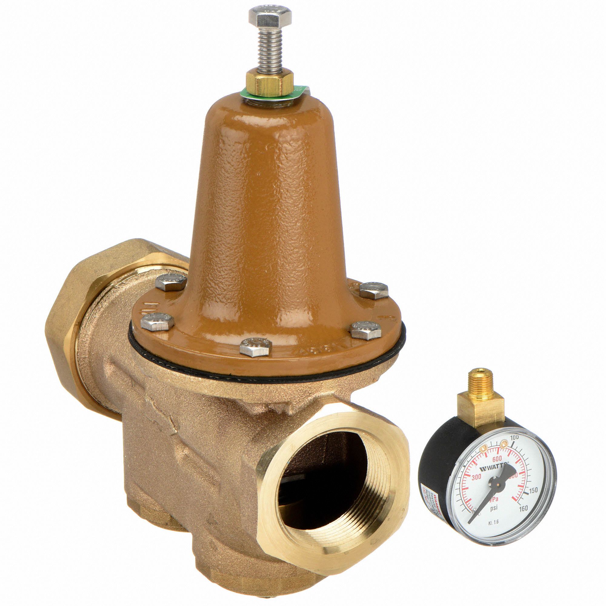 Watts Water Pressure Reducing Valve Standard Valve Type Lead Free Brass 1 12 In Pipe Size 0973