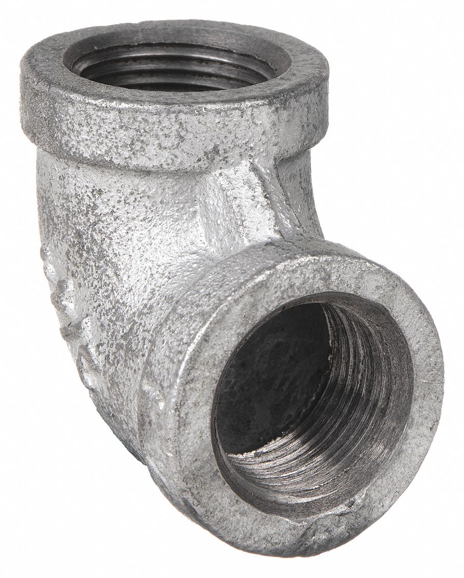 90 °  ELBOW: MALLEABLE IRON, ¾ IN X ¾ IN, NPT X NPT THREAD, CLASS 150