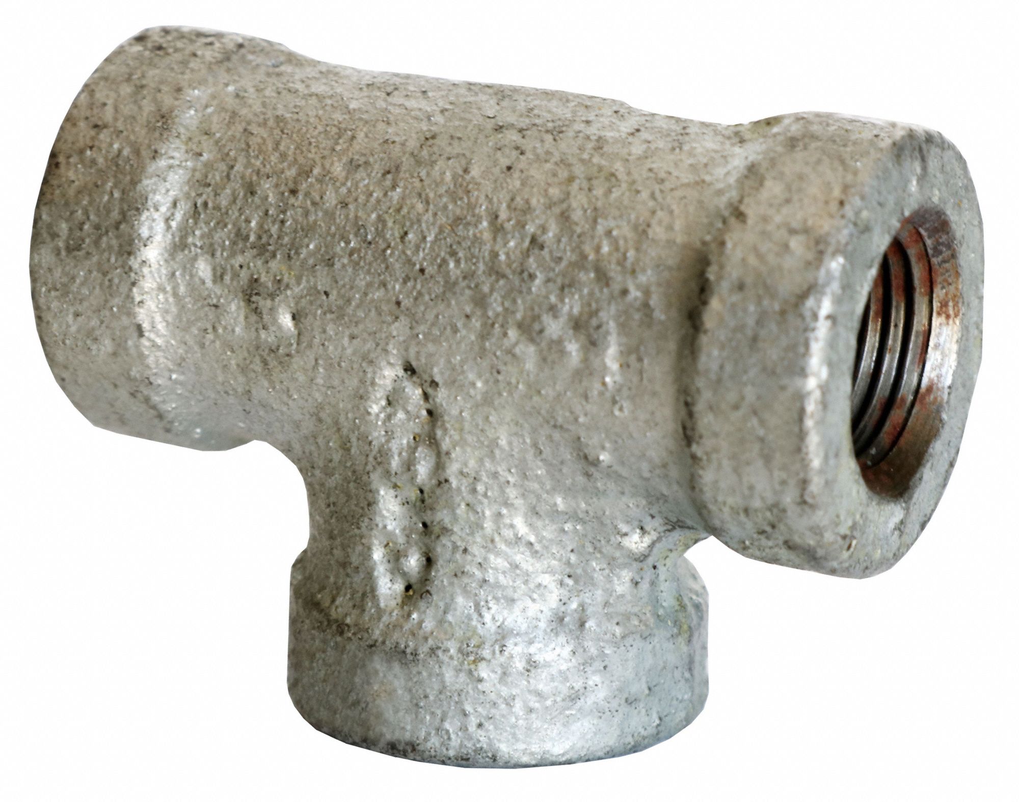 Tee: Malleable Iron, 3 1/2 in x 3 1/2 in x 3 1/2 in, NPT x NPT x NPT, Class 150