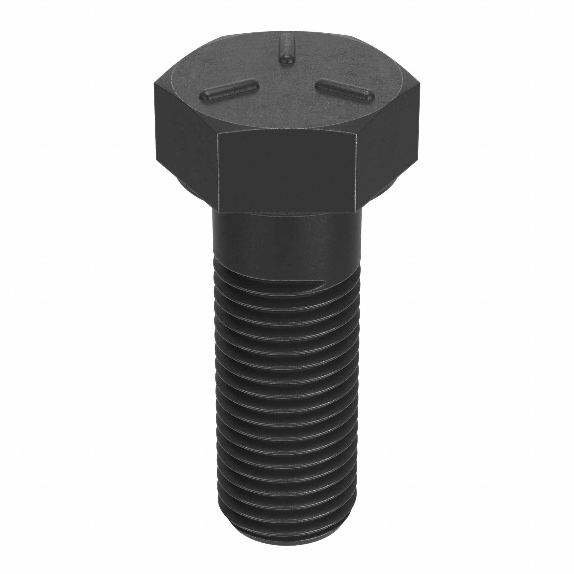 Hex Head Cap Screw: Steel, Grade 5, Black Oxide, 1 1/2"-6, Coarse, 3 1/2 in lg, Globally Sourced