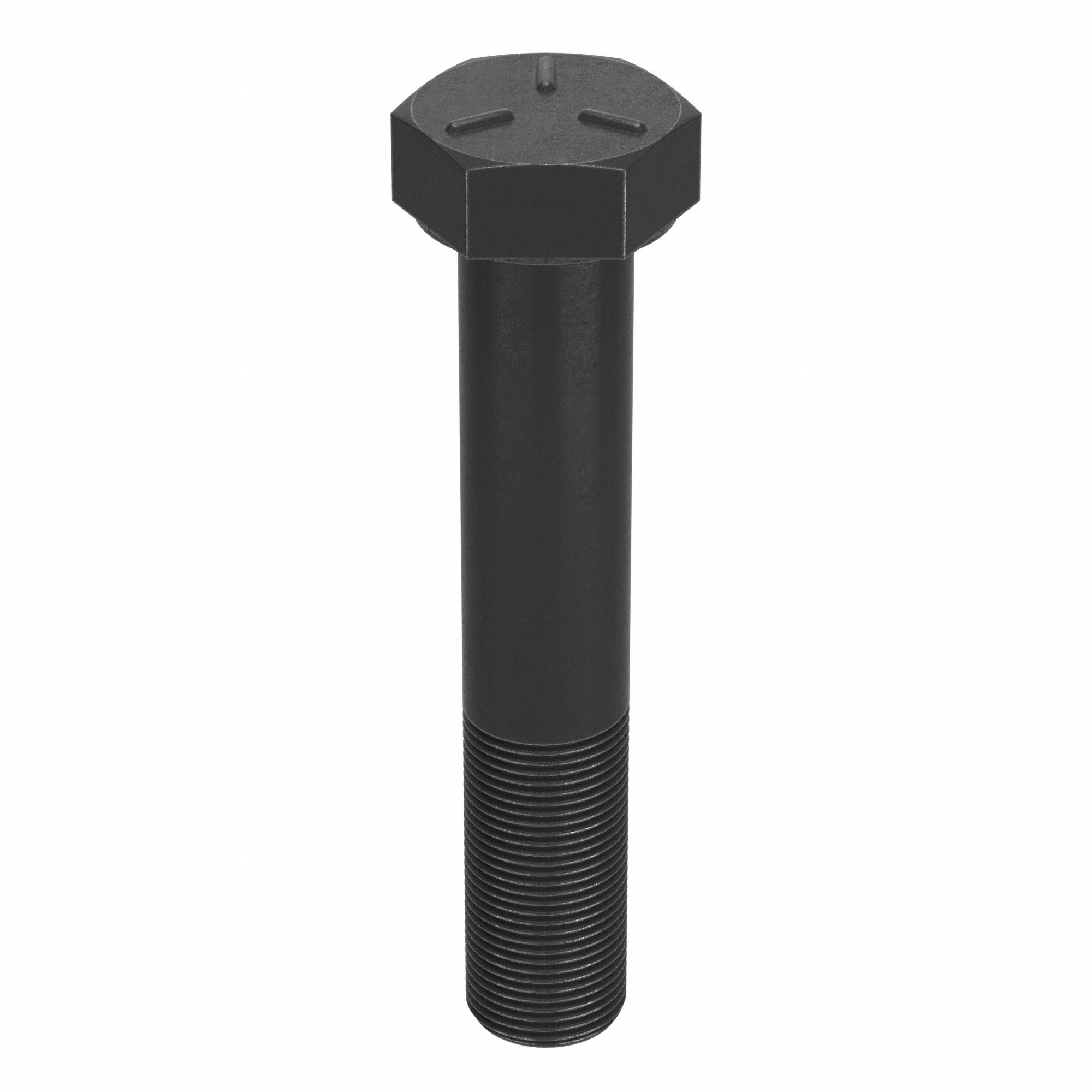 Hex Head Cap Screw: Steel, Grade 5, Black Oxide, 1"-14, Fine, 2 in lg, Made in USA*, Inch, 5 PK