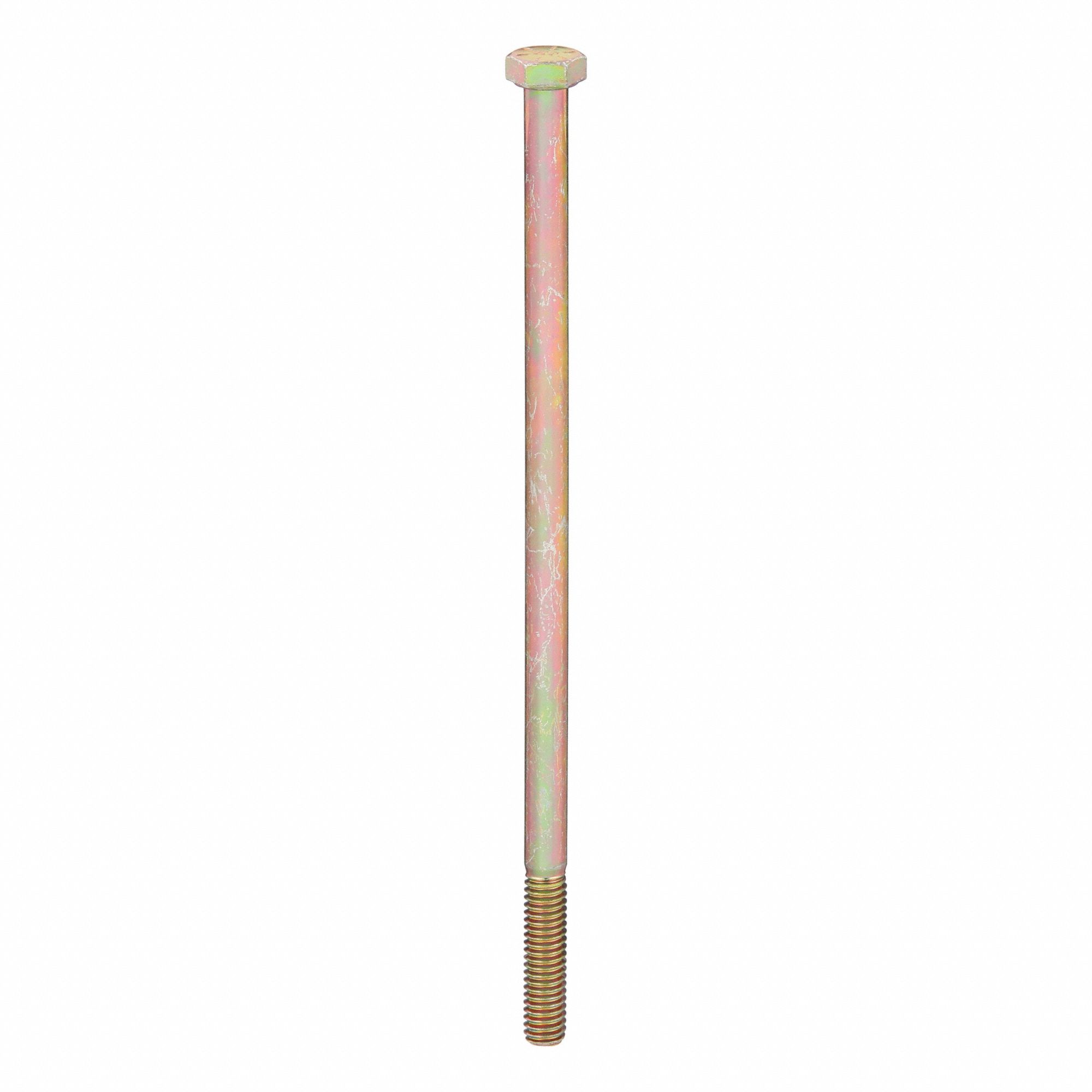 Hex Head Cap Screw: Steel, Grade 8, Zinc Yellow, 5/16"-18, Coarse, 7 in lg, Globally Sourced, 10 PK
