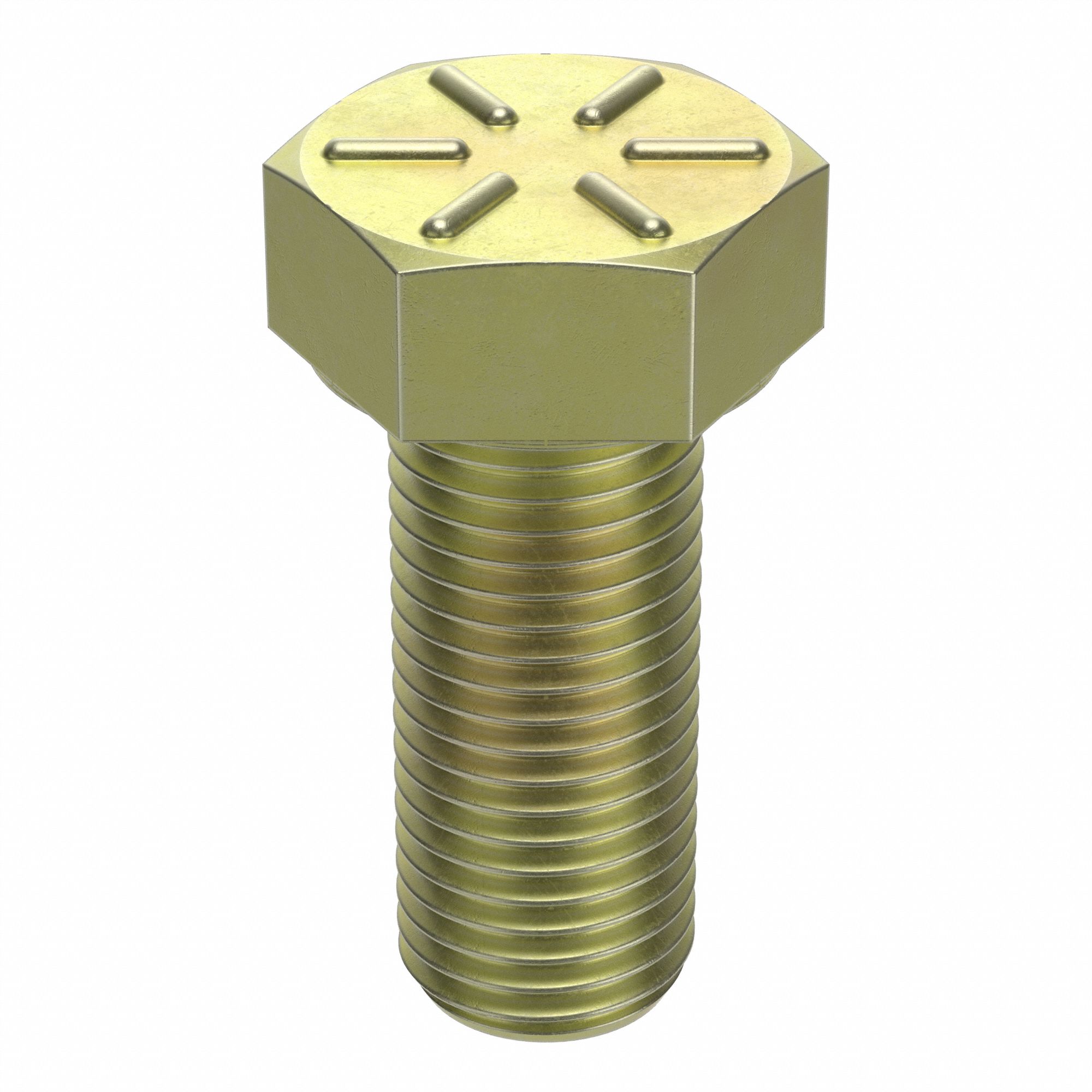 HEX HEAD CAP SCREW, STEEL, GRADE 8, ZINC YELLOW, 1⅛"-7, COARSE, 3 IN L, INCH