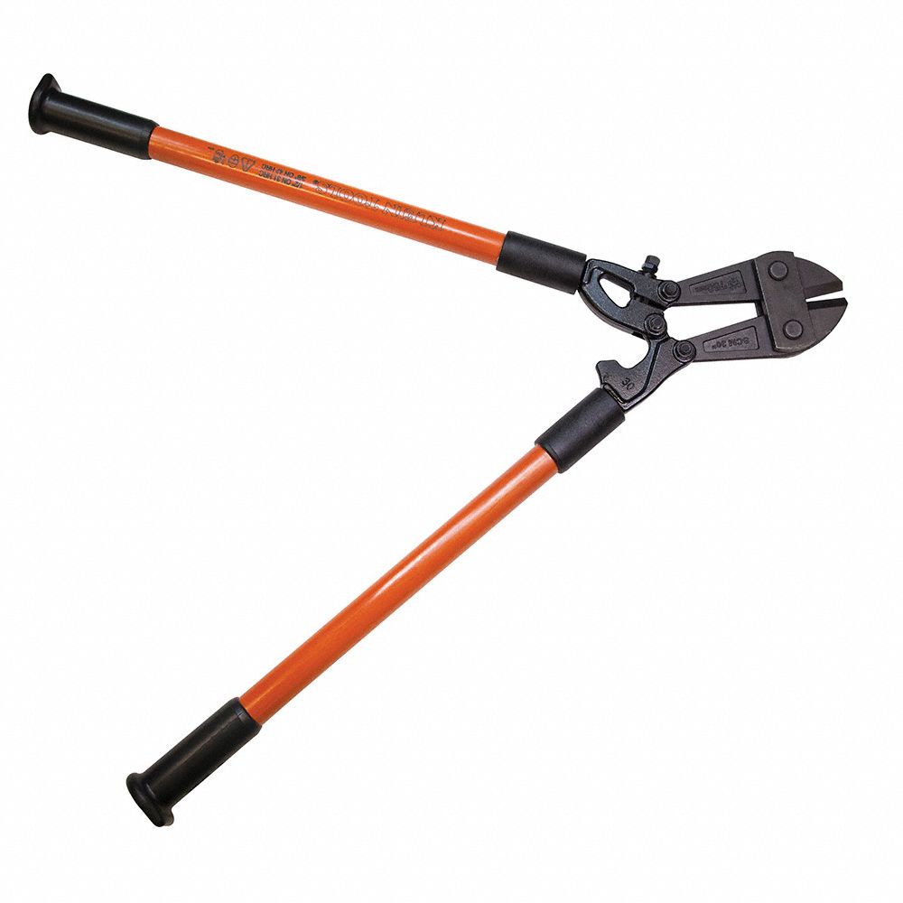 KLEIN TOOLS Bolt Cutters Fiberglass, For 1/2 in Max Dia Soft Steel