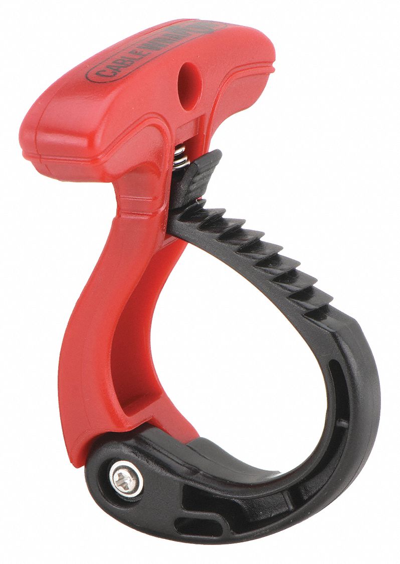 CABLE WRAPTOR, 2 IN MAX BUNDLE, STAINLESS STEEL, BLACK/RED, MEDIUM