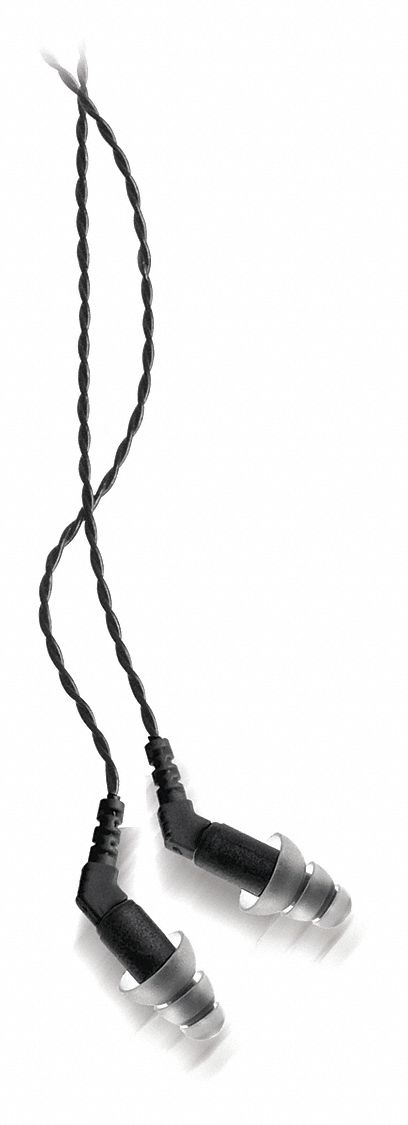 Portable Listening Earphones: Black, 5 ft Cord Lg