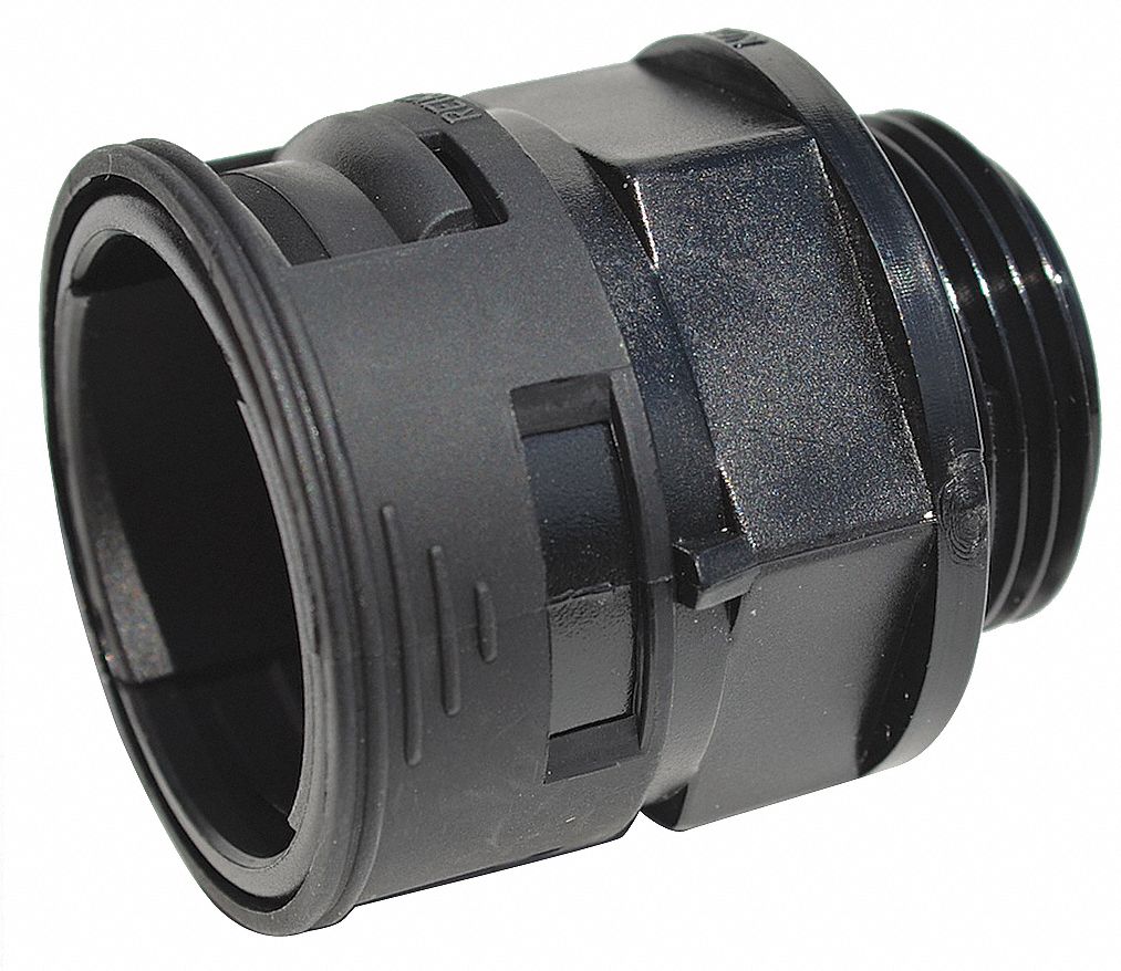 CONNECTOR, ¾ IN NOMINAL SIZE, BLACK, NYLON