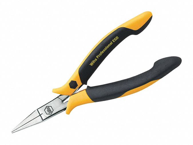 4.75In. Esd Safe Pliers, Short Flat Nose 25D83432752 Grainger