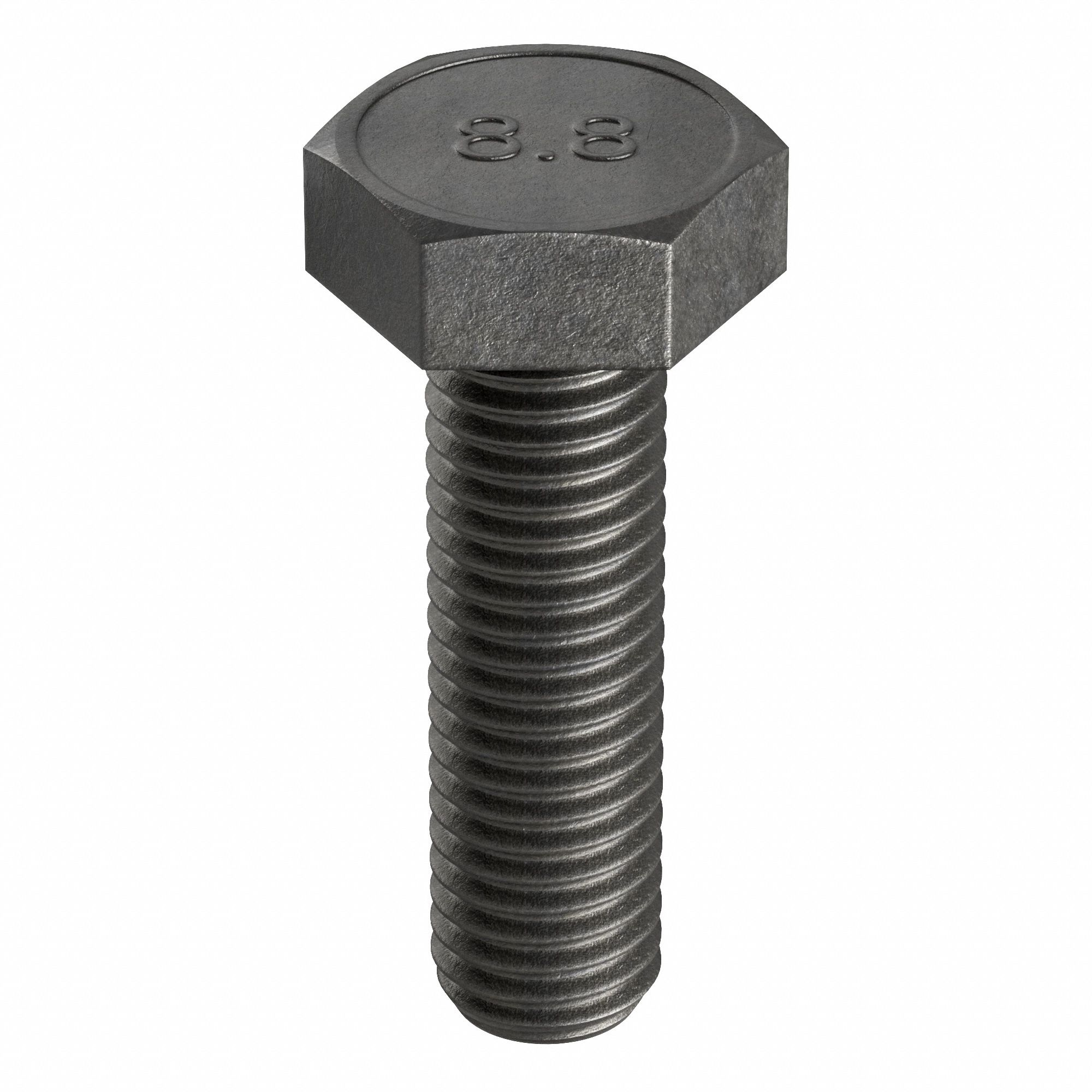 Hex Head Cap Screw: Steel, Class 8.8, Black Oxide, M10-1.50, Coarse, 25 mm lg, Metric, 100 PK