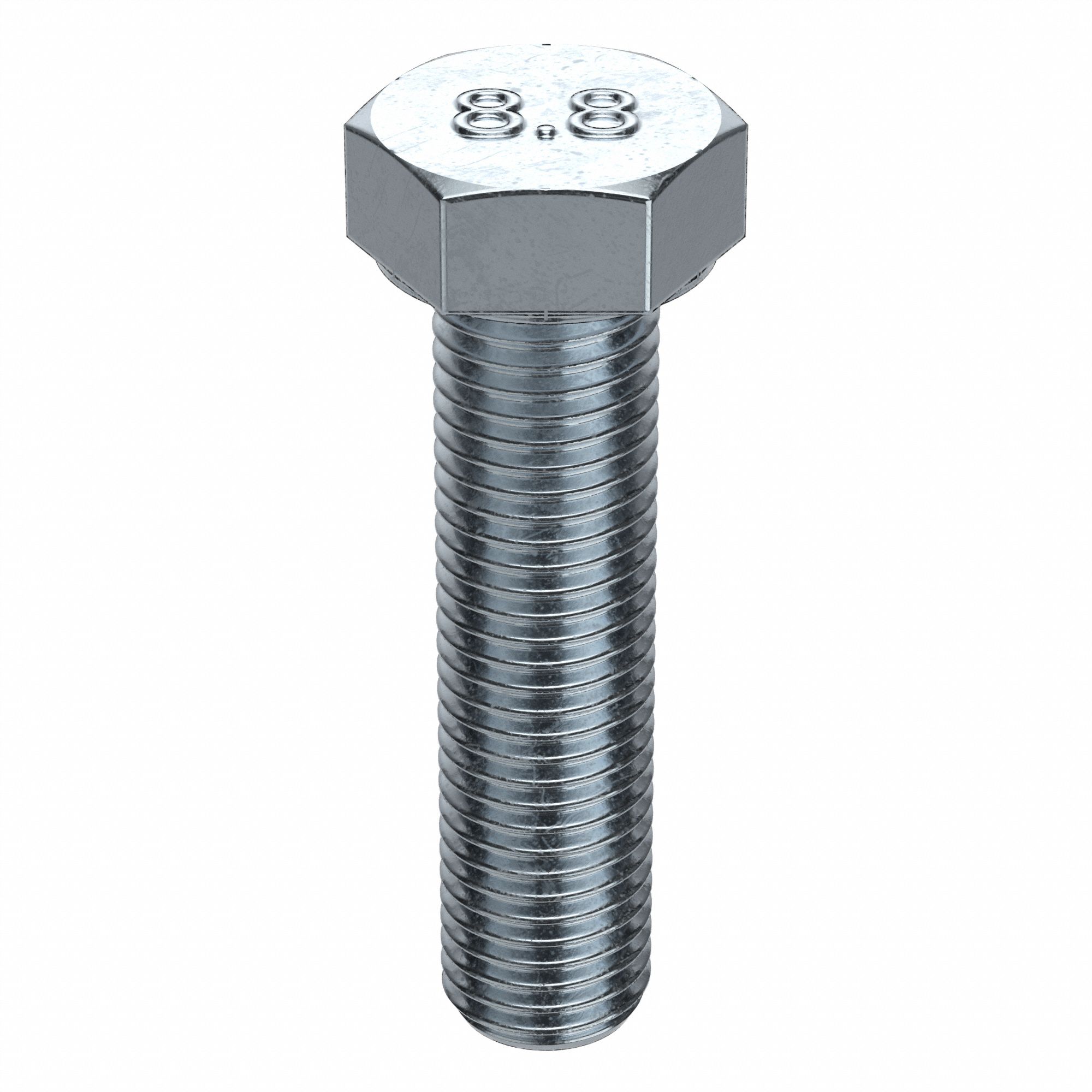 HEX HEAD CAP SCREW, STEEL, CLASS 8.8, ZINC PLATED, M22-2.50, COARSE, 100MM L, FULL THREAD, 5 PK