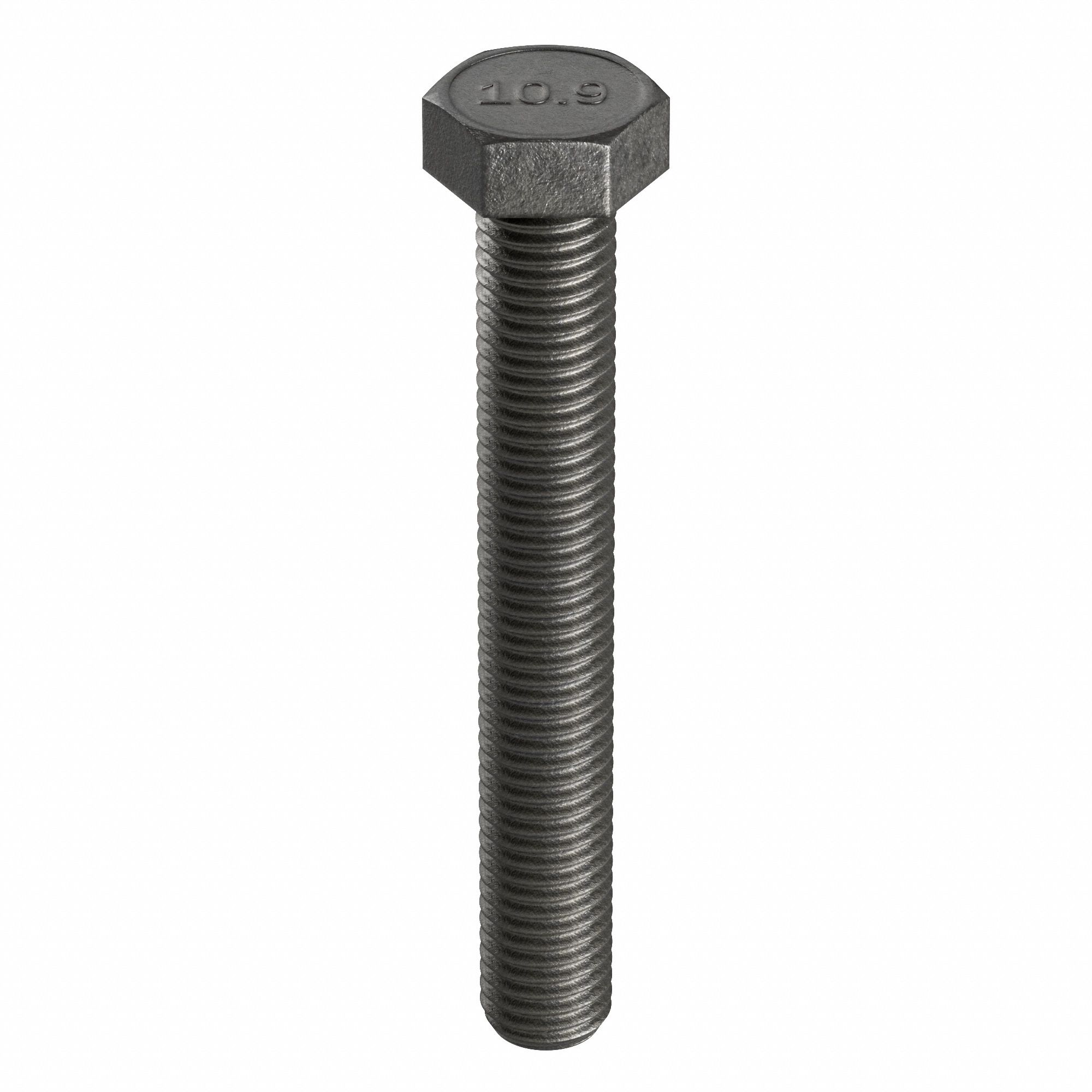 Hex Head Cap Screw: Steel, Class 10.9, Plain, M10-1.50, Coarse, 100 mm lg, Globally Sourced, 50 PK