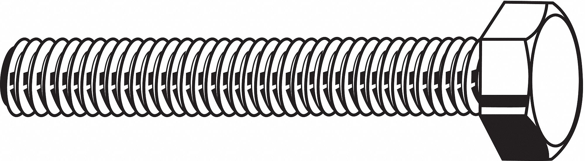 VIS À TÊTE HEXAGONALE, INOX,A4,LISSE,M18-2.50, GROS,40MM L,10PQ