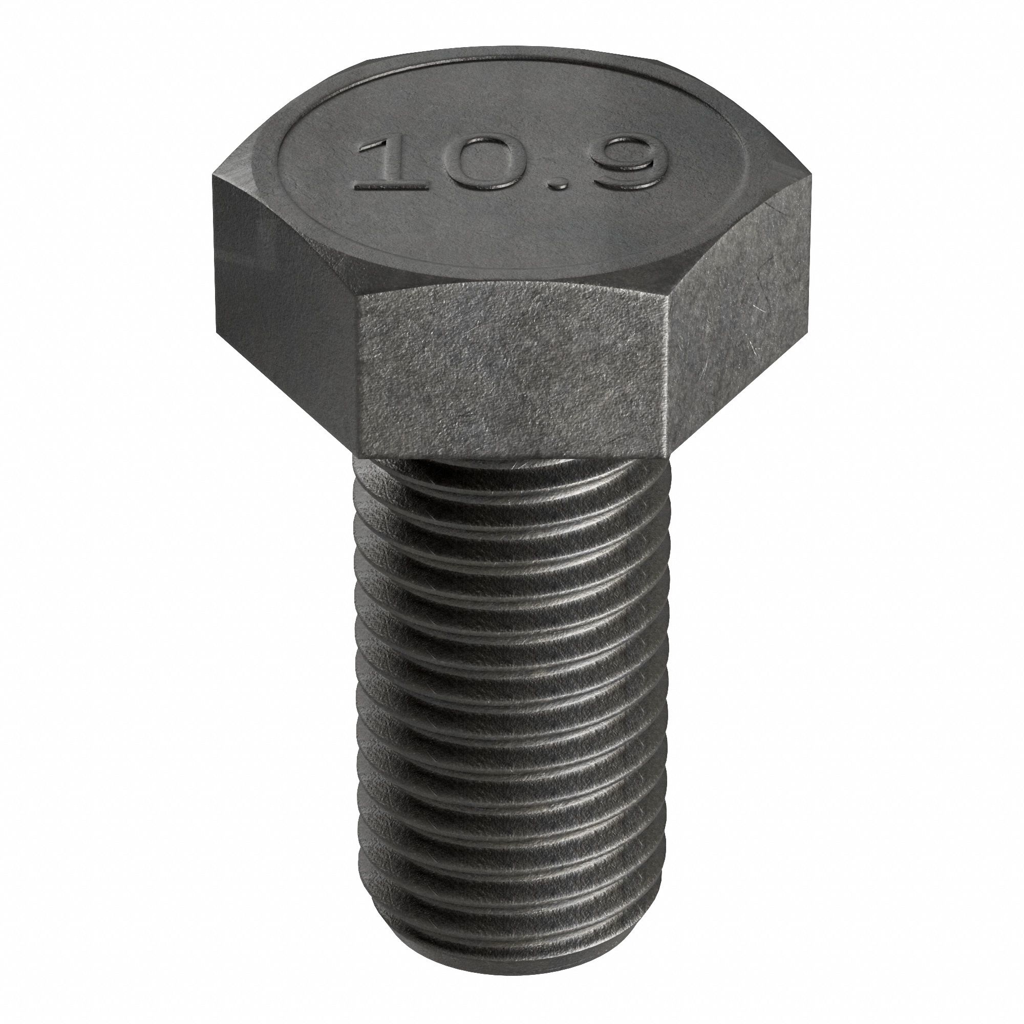 Hex Head Cap Screw: Steel, Class 10.9, Black Oxide, M10-1.25, Fine, 20 mm lg, Fully Threaded, 100 PK