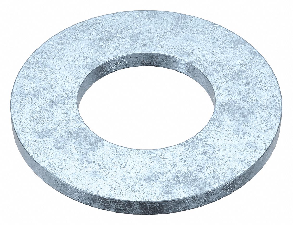 SAE Washer: Case Hardened, Zinc Plated, Steel, 7/16 in Screw Sz, 0.469 in In Dia, 50 PK