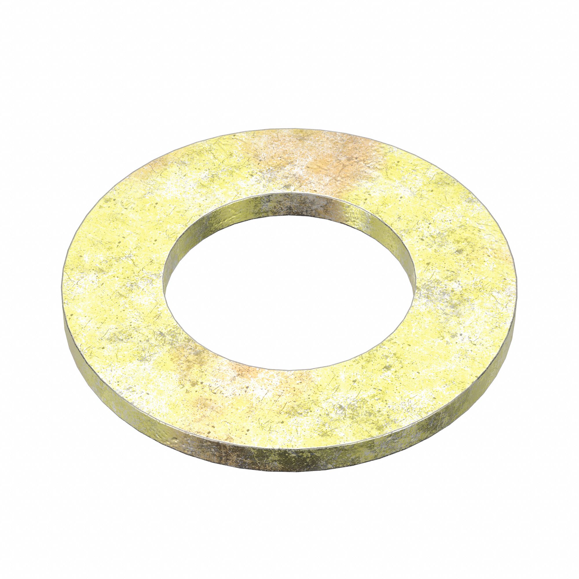 Flat Washer: Zinc Yellow, Steel, M30 Screw Sz, 31.39 mm In Dia, 56 mm Out Dia, Std Flat Washer, 5 PK