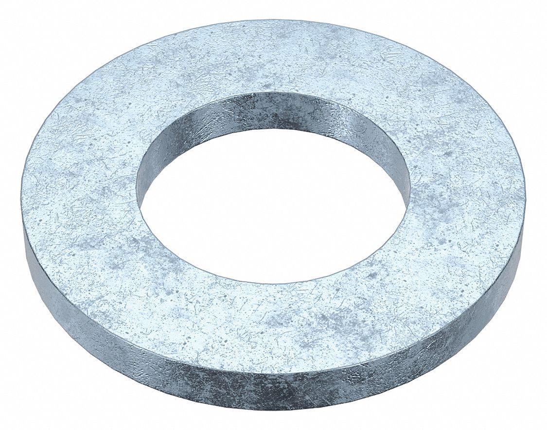 Flat Washer: Zinc Plated, Steel, M12 Screw Sz, 13.27 mm In Dia, 24 mm Out Dia, 50 PK