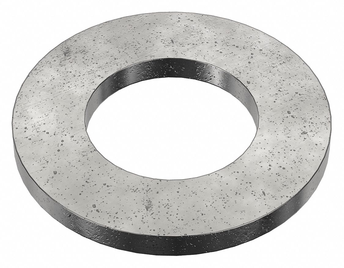 Flat Washer: Black Oxide, Steel, M48 Screw Sz, 50.62 mm In Dia, 92 mm Out Dia, 9 mm Max Thick, 2 PK