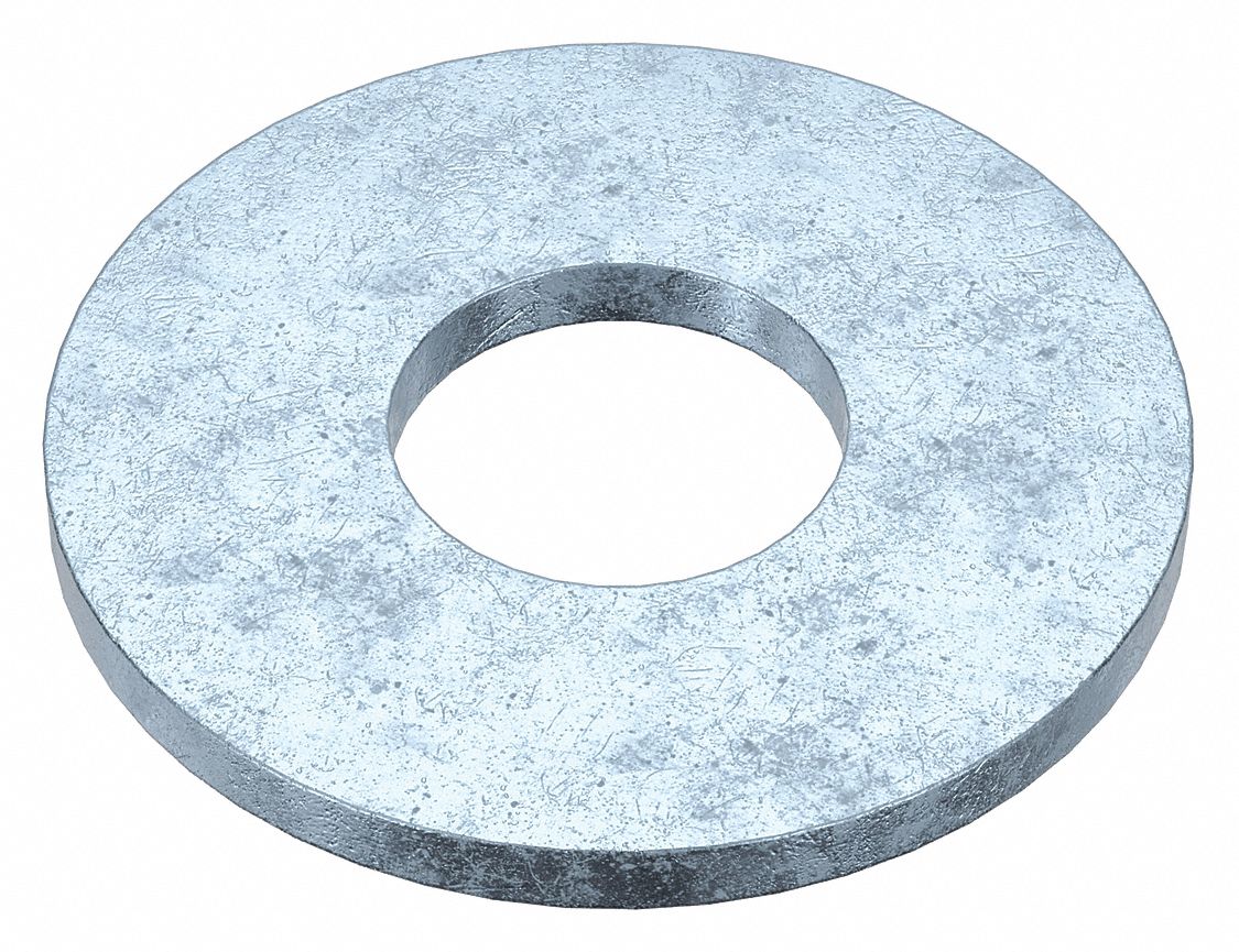 Flat Washer: Zinc Plated, Steel, M2.6 Screw Sz, 2.94 mm In Dia, 7 mm Out Dia, 100 PK