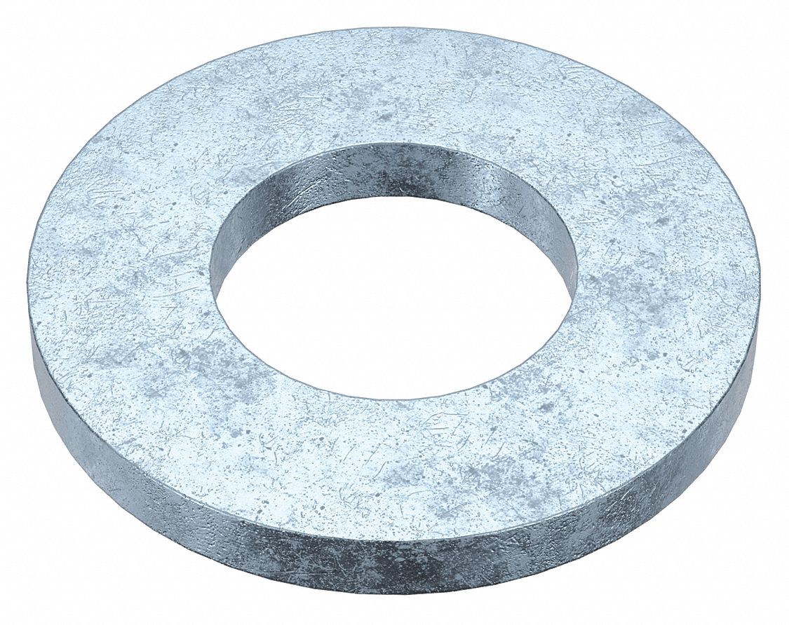 FLAT WASHER, FOR SCREW SIZE M11, STEEL, ZINC PLATED, 12MM IN DIA, 24MM OD, 50 PK