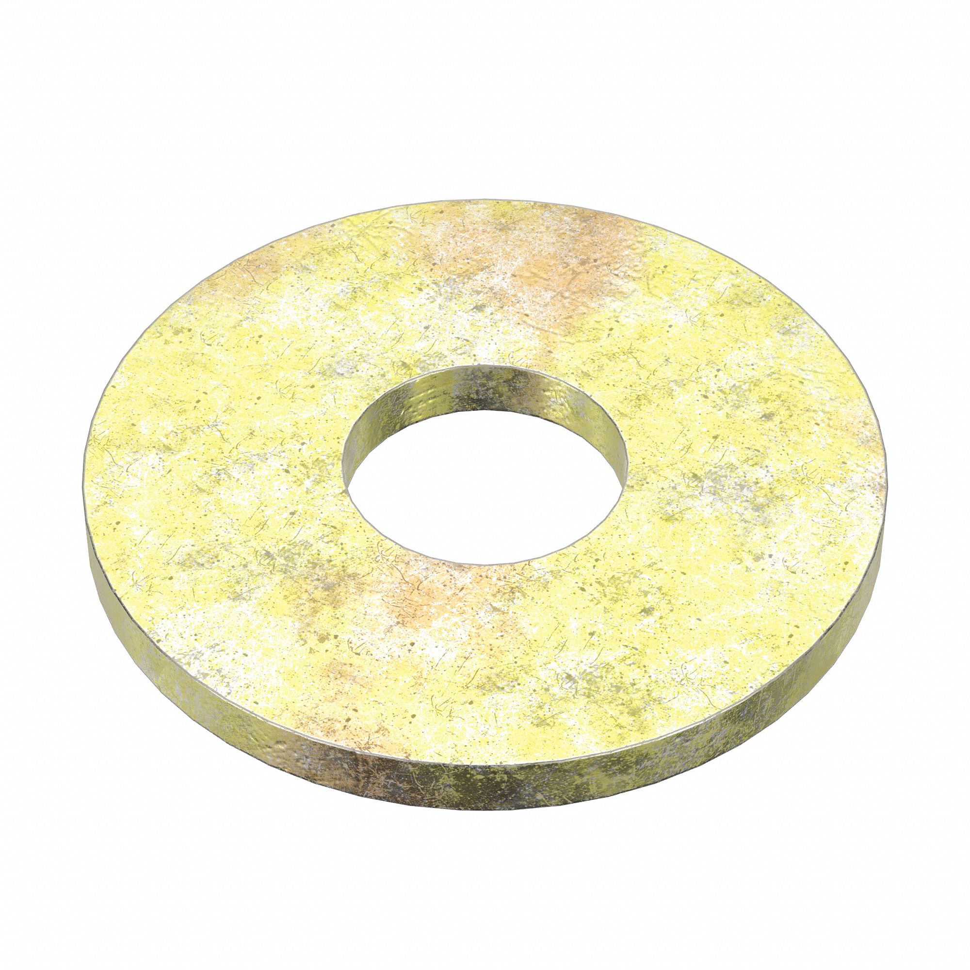 Large O.D. Oversized Washer: Case Hardened, Zinc Yellow, Steel, M5 Screw Sz, 5.48 mm In Dia, 100 PK