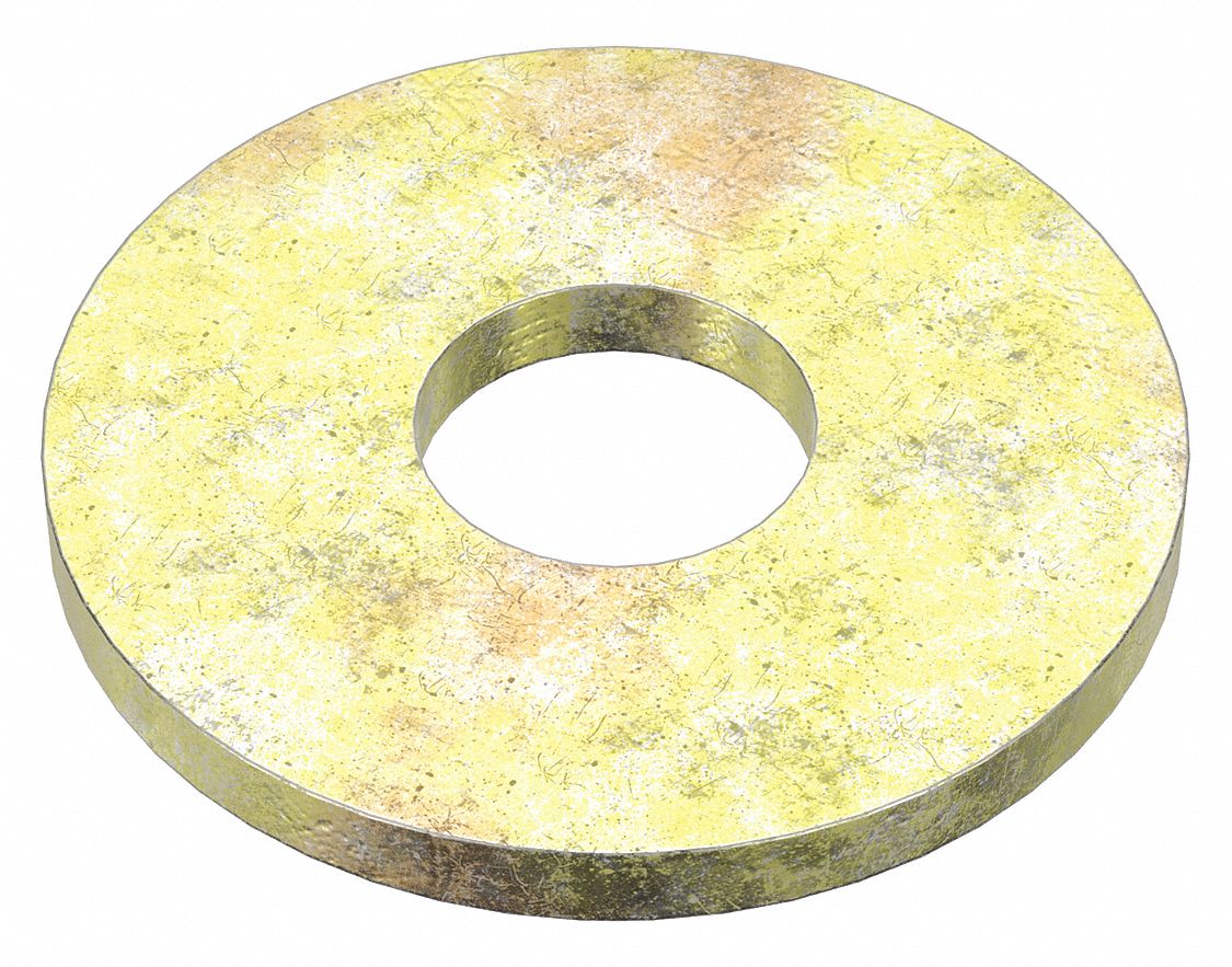 Large O.D. Oversized Washer: Case Hardened, Zinc Yellow, Steel, M8 Screw Sz, 8.62 mm In Dia, 100 PK
