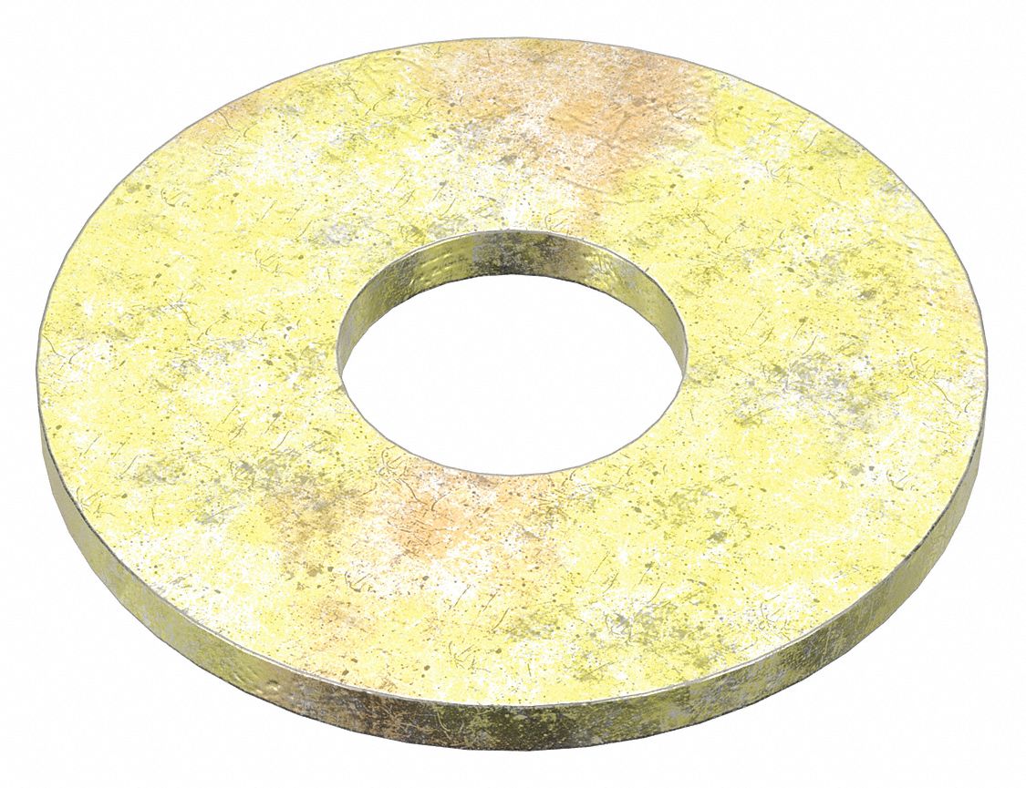 Large O.D. Oversized Washer: Case Hardened, Zinc Yellow, Steel, M20 Screw Sz, 22.52 mm In Dia, 10 PK