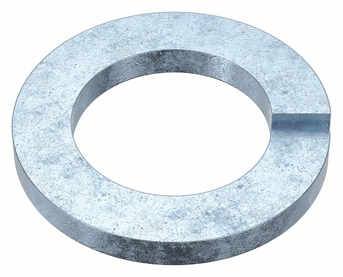 Split Lock Washer: Case Hardened, Zinc Plated, Steel, M36 Screw Sz, 37.7 mm Max. Inside Dia, 2 PK