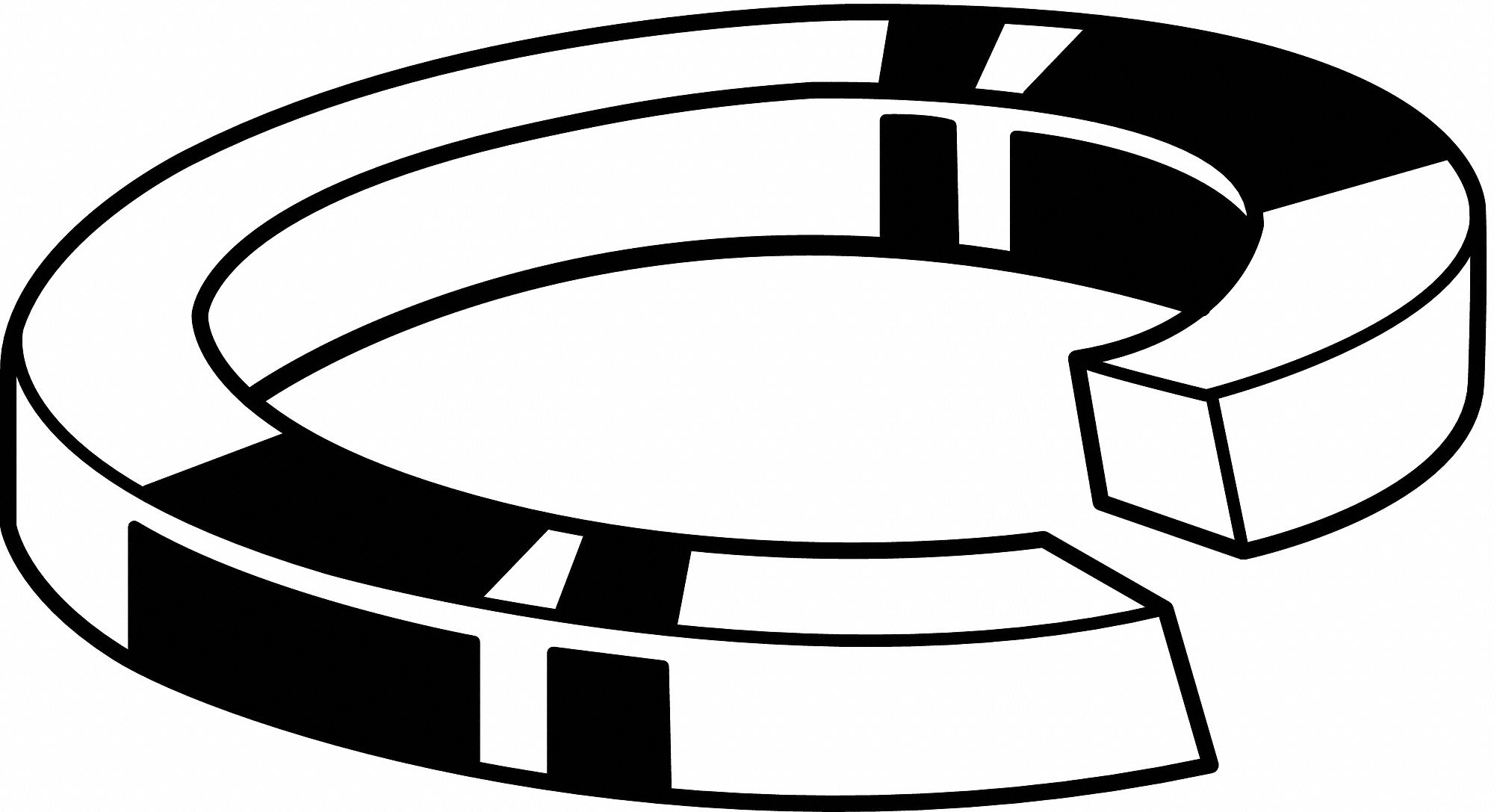 SPLIT LOCK WASHER, FOR SCREW SIZE M12, STAINLESS STEEL, PLAIN FINISH, 12.2MM ID, 25 PK