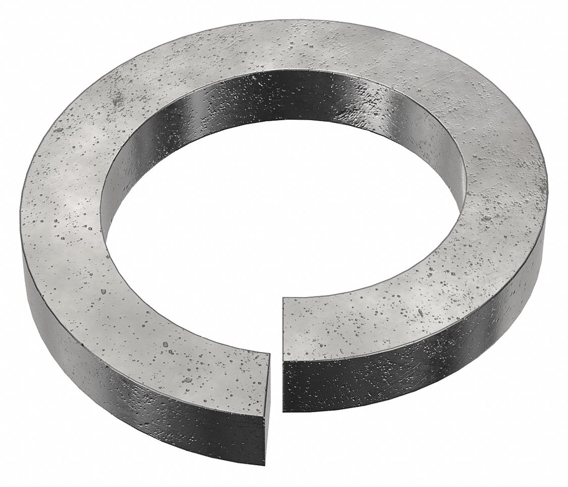 High Collar Split Lock Washer: Case Hardened, Black Oxide, Steel, M30 Screw Sz, 6 mm Max Thick, 5 PK