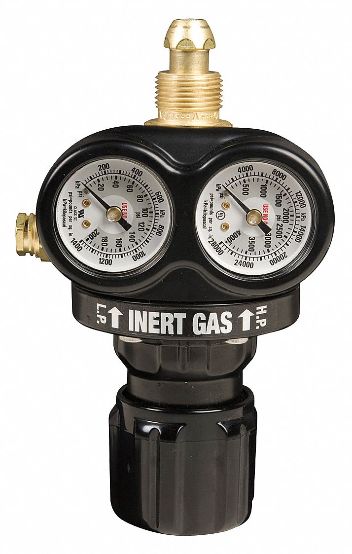 VICTOR Inert, Gas Regulator, CGA580, Single Stage, Brass, 5 to 125 psi