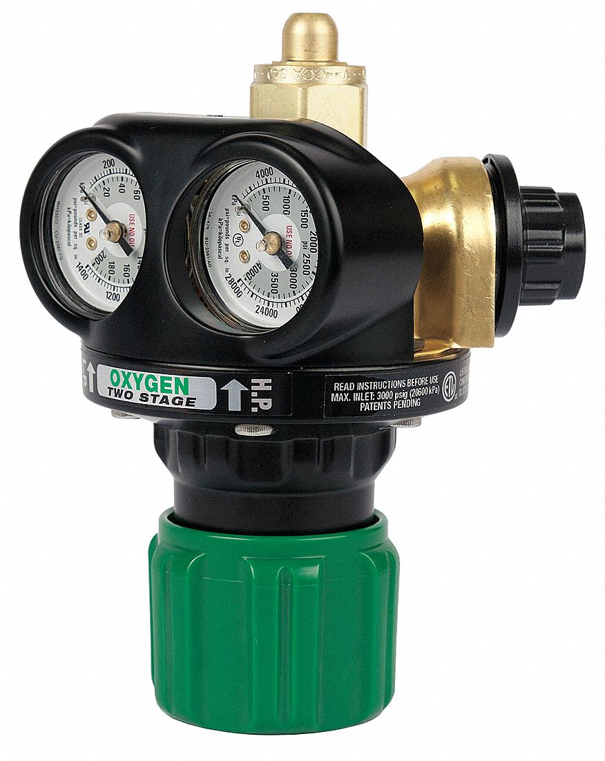 VICTOR Gas Regulator Two Stage, CGA 540 Inlet, 9/16"18 M RH Outlet