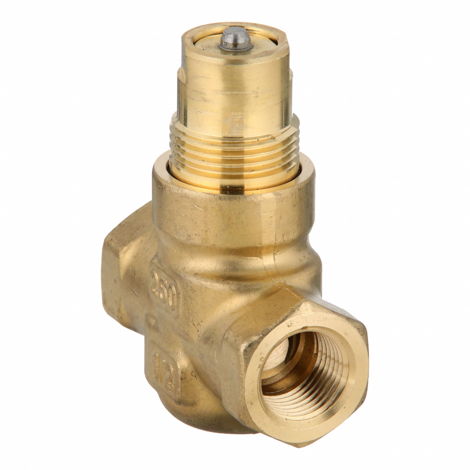 HYDRONIC GLOBE VALVE, 2-WAY, 0.63 CV FLOW, ½ IN FEMALE NPT, BRASS BODY, STAINLESS STEEL STEM