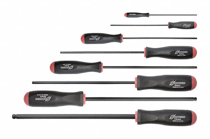 Set 8 Ball End Screwdrivers- Long