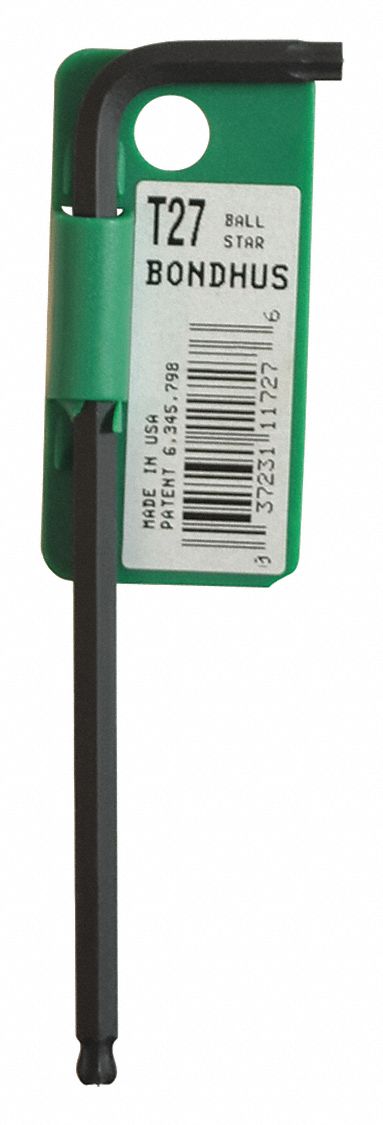 HEX KEY, ⅞ IN HANDLE, T25 TIP, SAE, L KEY SHAPE, TORX