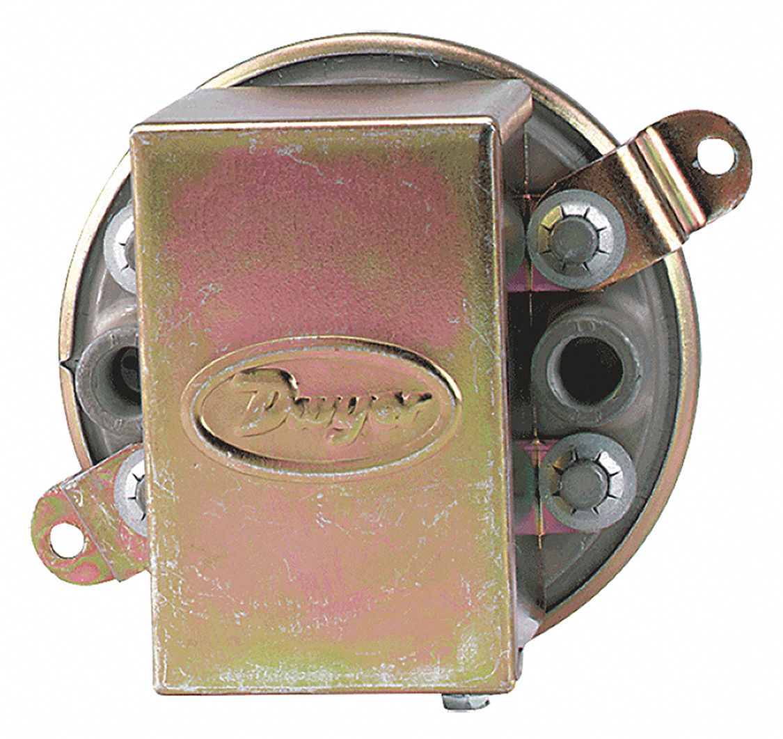 Pressure Switch: Adj, 0.4 in wc to 1.6 in wc, SPDT, 1/8 in Sample Line Connection Size, NPT
