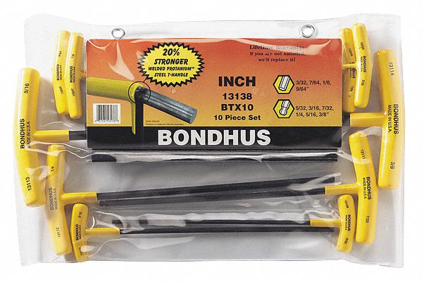 JEU PLIANT CLES HEX, BOUT ROND, 10 PCS