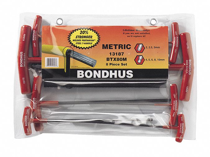 Set 8 Ball End/Hex Graduated T-Handles