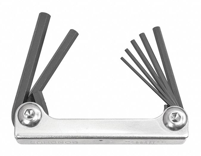 Set 7 Hex Metal Handle Fold-Up Tools