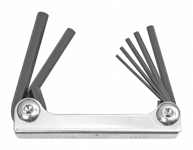 Set 7 Hex Metal Handle Fold-Up Tools