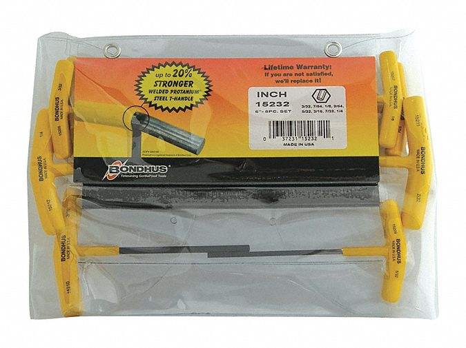 Set 8 Hex T-Handles 6 Length