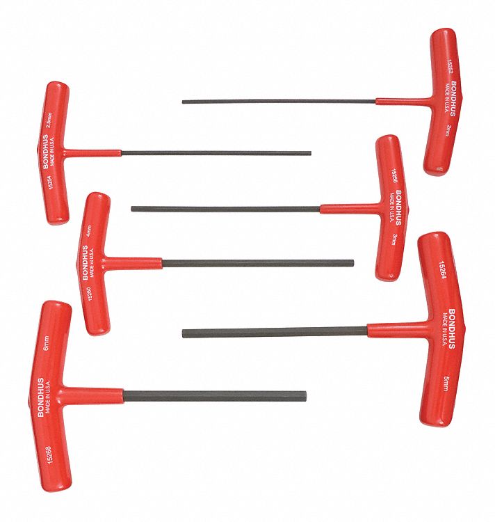 Set 6 Hex T-Handles 6In Length