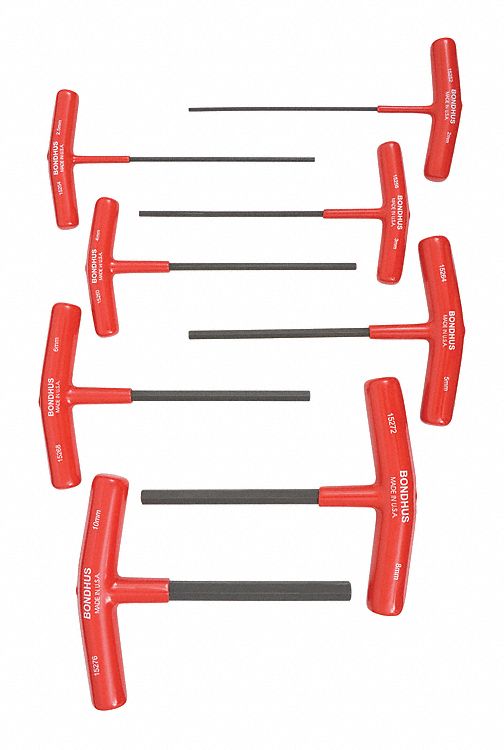 Set 8 Hex T-Handles 6In Length