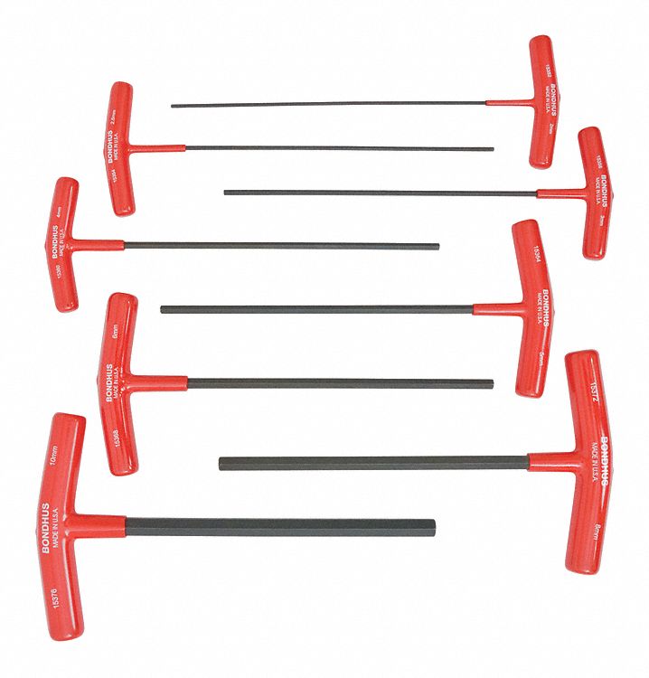 Set 8 Hex T-Handles 9In Length
