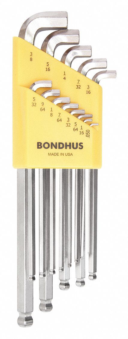 Set 13 Plated Stubby Ball End L-Wrenches